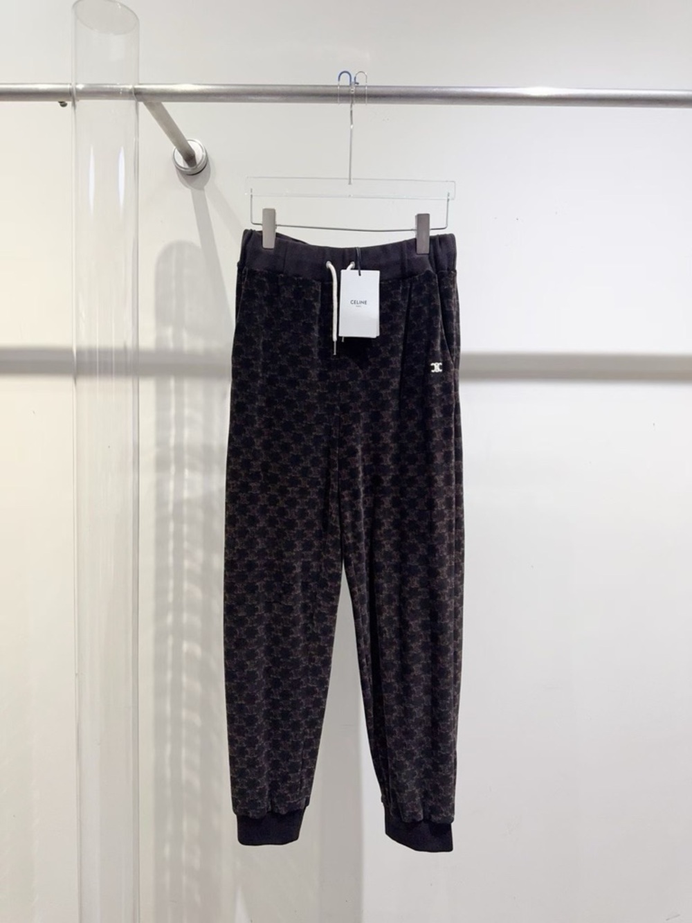 🚩steal Authentic Celine Brown and Cream Monogram Sweatpants